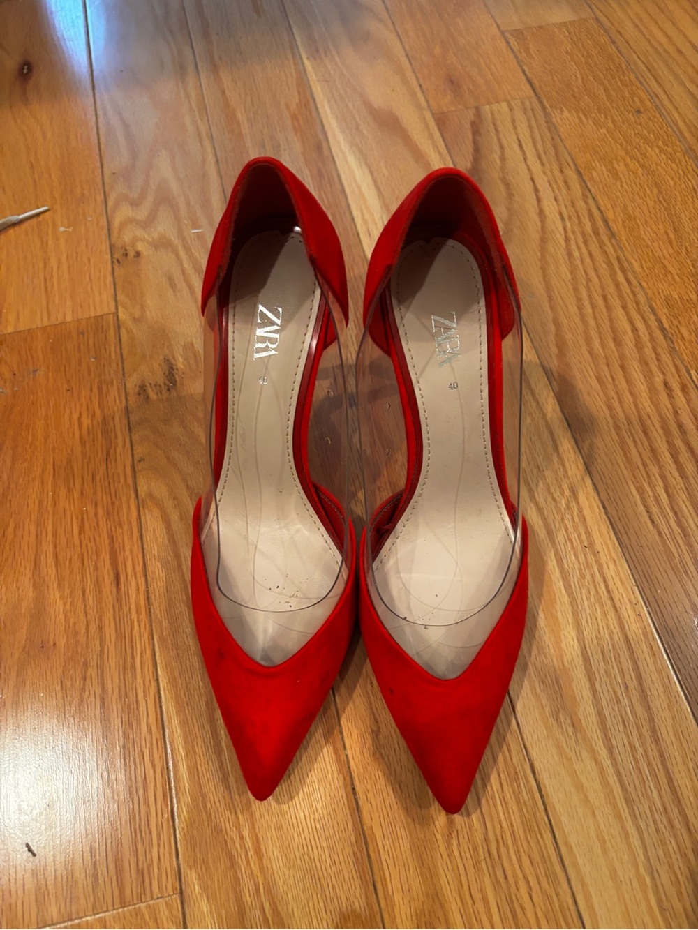 Zara Red Pointed D'Orsay Heels